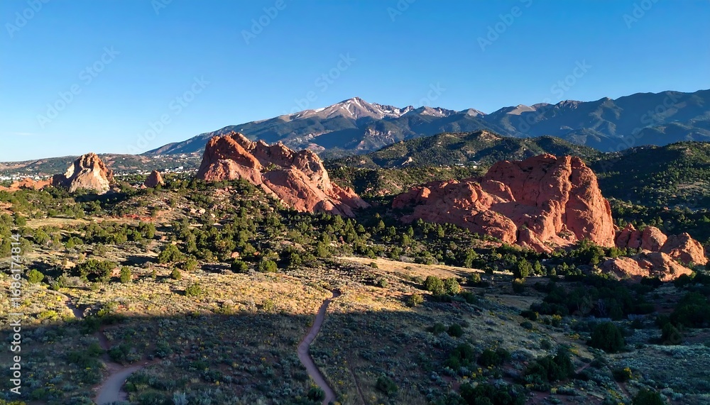 Fototapeta premium Colorful rock formations in a mountain valley