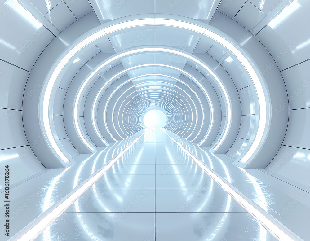 Fototapeta premium blue tunnel of light