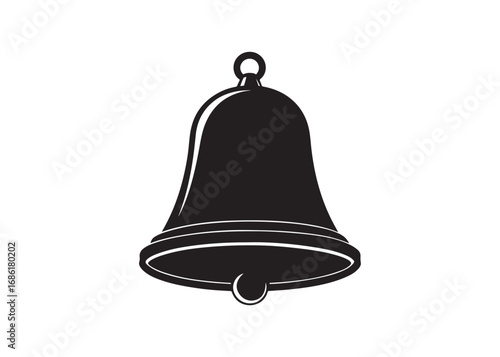 Bell vector silhouette black symbol illustration isolated.