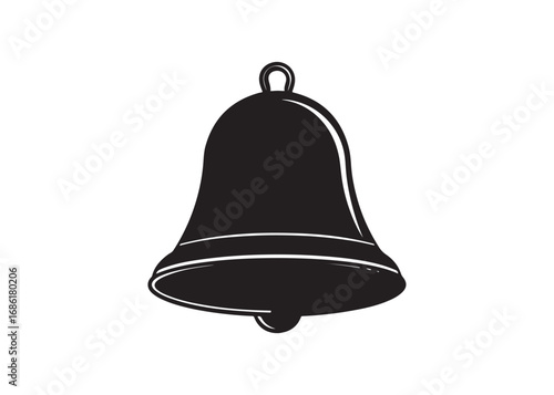 Bell silhouette vector illustration isolated on white background.