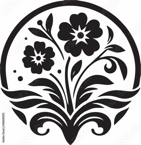 Floral Circle Ornament - Bota...