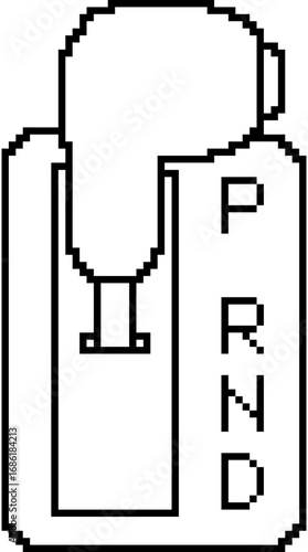 Shift lever, shifter, car shift lever, car shifter, driving, driving shift lever, illustration, symbol, pixel