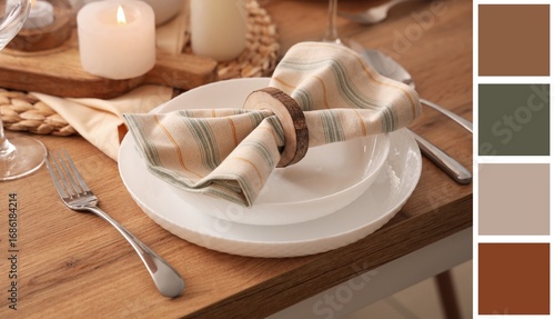 Table setting with folded n...
