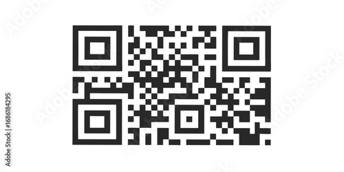 Simple black and white qr code on a black background