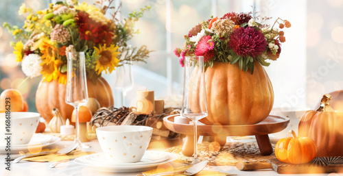 Festive table setting with ...