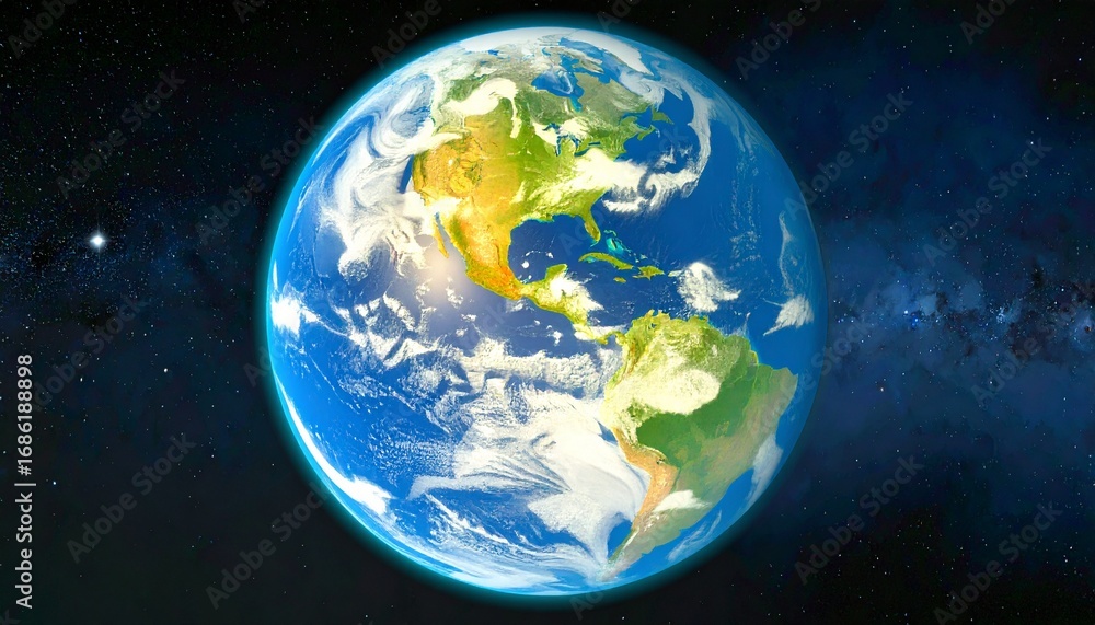 Fototapeta premium Earth view from space, Generated with AI.