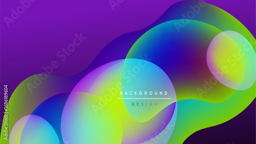 Abstract fluid shapes blend vibrant colors. Gradient transitions create dynamic visual effect. Modern design element for backgrounds.