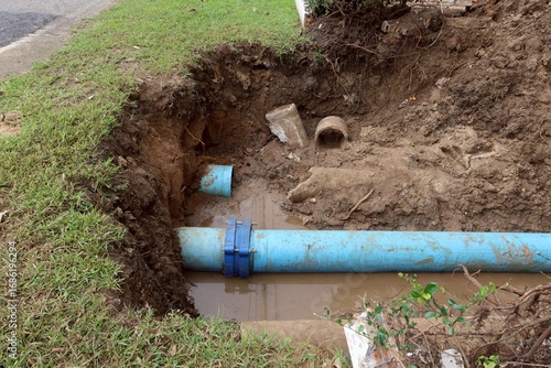 Drainage pipe repair, laying drainage pipes in the ground