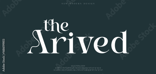 Arived Modern minimal abstract alphabet fonts. Typography technology, electronic, movie, digital, music, future, logo creative font. vector illustration