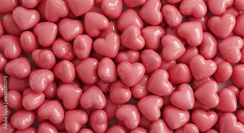 Pile of Romantic Pink Heart Shaped Candy for Valentines Day Celebration and Sweet Love Gift