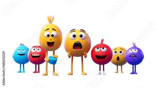 Photos set of funny cartoon smileys