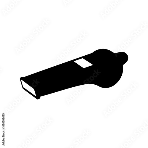 Black silhouette of a whistle, a signaling device used in sports
