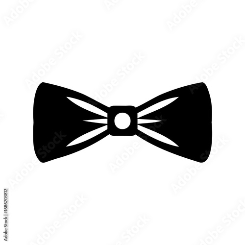 Elegant black bow tie, a symbol of sophistication and formal attire