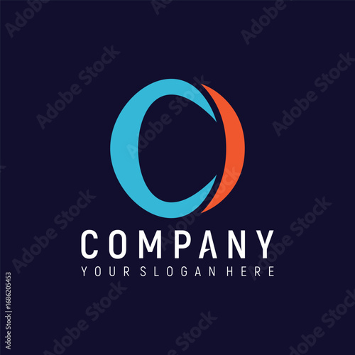 letter CI Tech concept logo design vector template