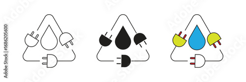 Eco-friendly green energy recycling vector icon. Green electricity recycling flat design.