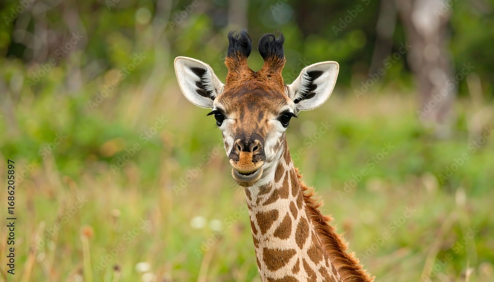 Obraz premium Close-up of a baby giraffe
