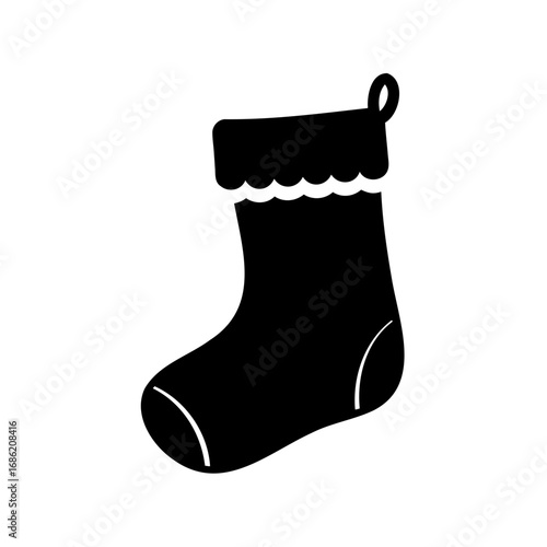 Holiday cheer stocking icon for Christmas presents and gifts illustration
