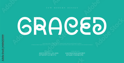 GRACED modern, unique and luxury alphabet font vector set