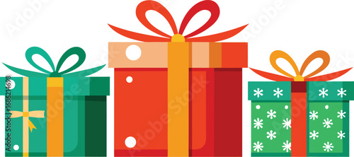 Merry christmas gift box. Christmas present vector on white background