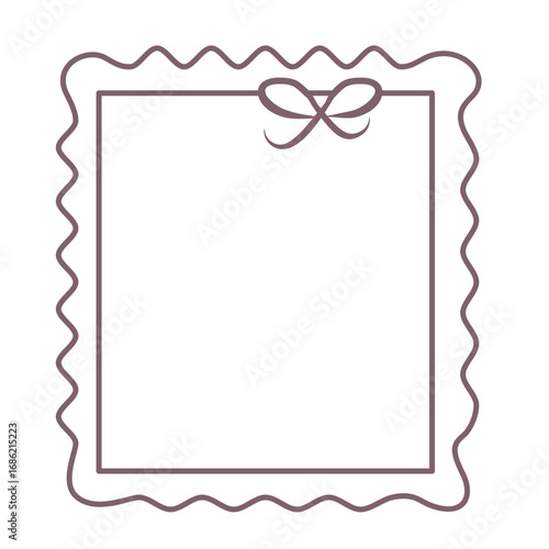 Elegant decorative frame with delicate bow, perfect for invitations, announcements, and cherished memories.