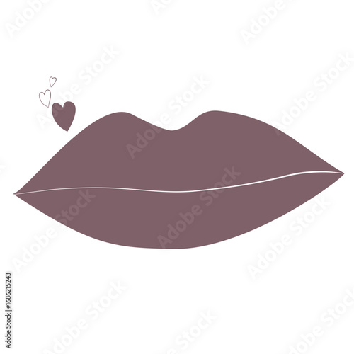 Elegant lips with subtle hearts conveys love, romance, and passionate connection for beauty and lifestyle brands.