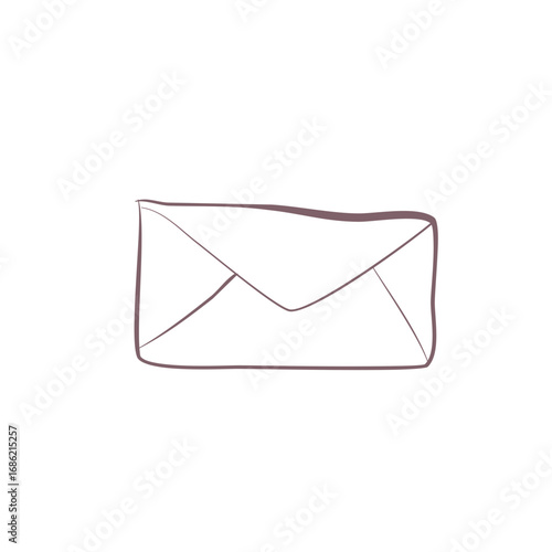 Hand-drawn envelope icon conveying simple, direct communication and message delivery for modern business