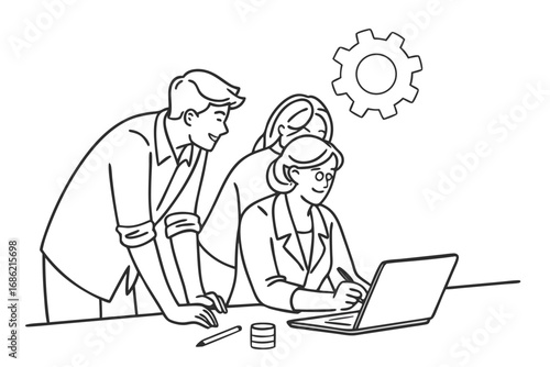 minimal-line-art-vector-set-of-teamwork---professi.