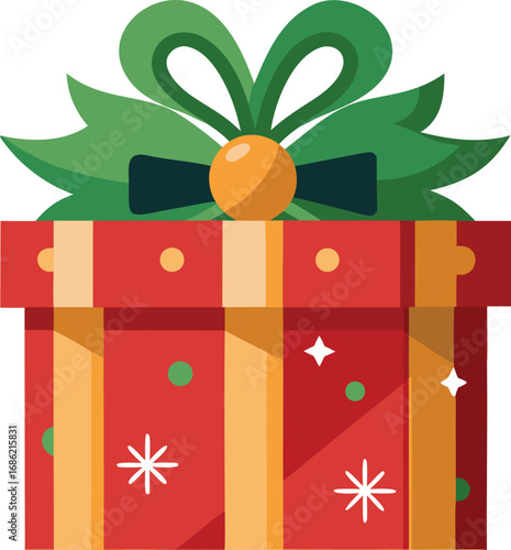 Merry christmas gift box. Christmas present vector on white background