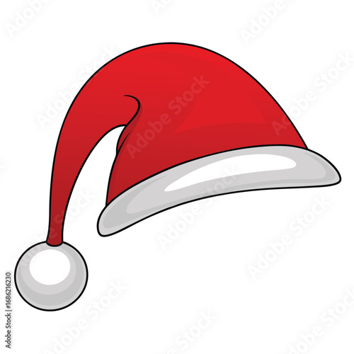 Whimsical Santa Hat Illustration Spreading Holiday Cheer and Festive Vibes