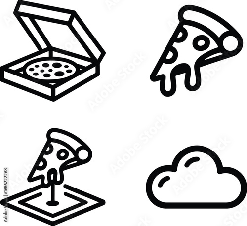 A Delicious Combination of Pizza and Clouds Featuring Mouth Watering Slices in a Box Ready to be Devoured Soon for Foodies