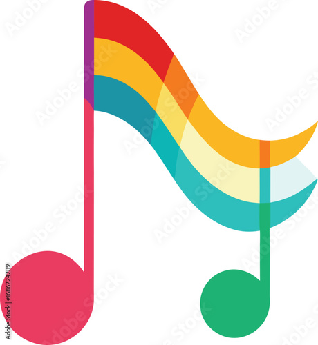 Rainbow musical note