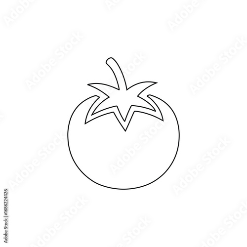 Hand holding a fresh tomato vector illustration on white background