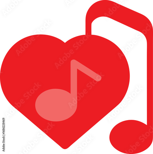 Red heart with musical note