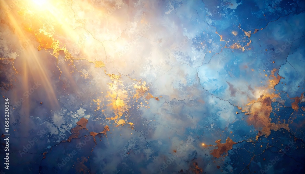 Obraz premium Abstract Cracked and Golden Sky Background