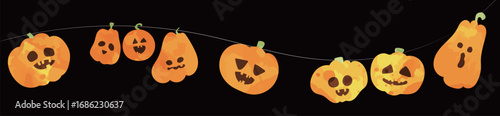 ハロウィン背景用カボチャおばけガーランド