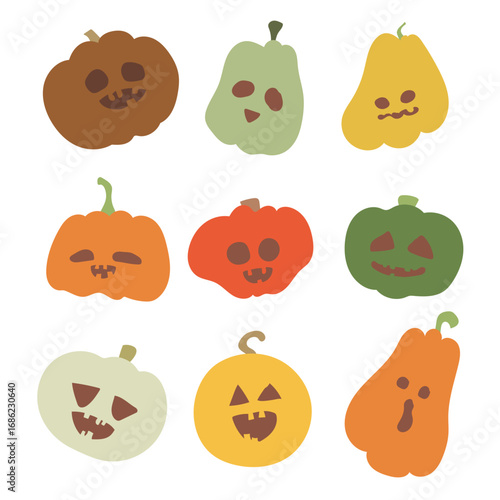 ハロウィン背景用カボチャおばけセット