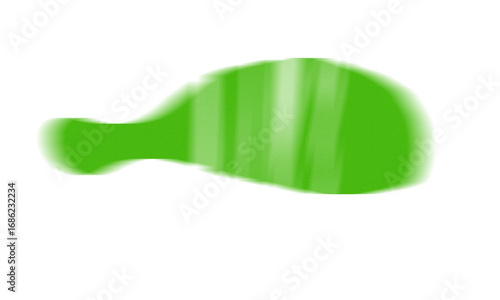 Wallpaper Mural Vibrant green abstract shape with vertical brushstrokes on a white background Torontodigital.ca