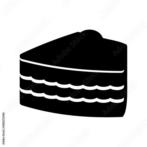 Silhouette of a delicious multilayered cake piece, a sweet treat delight