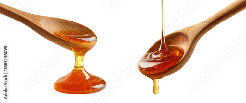 Wallpaper Mural Honey dripping from wooden spoons Torontodigital.ca