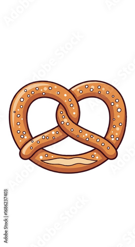 Delicious Salty Pretzel Snack Illustration.