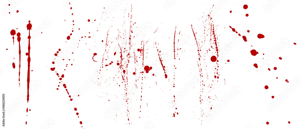 Obraz premium Red Blood Splatter for Science and Medical Education, Social Issues Awareness, and Graphic Design Resource