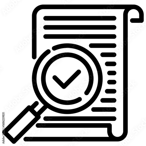 Search result icon, Black And White Lined Icon Vector.