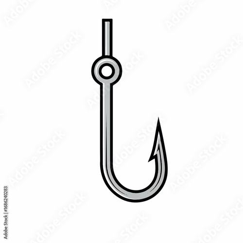 Fishing Hook Isolated on White Background.