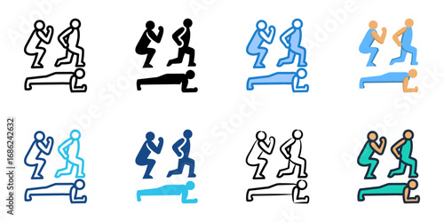 Bodyweight Exercises icon set multiple style collection 
