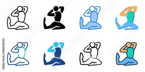 Yoga icon set multiple style collection 
