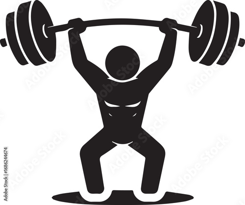 Weightlifting Icon: A dynamic illustration showcasing a weightlifter in action, capturing the essence of strength and physical prowess.