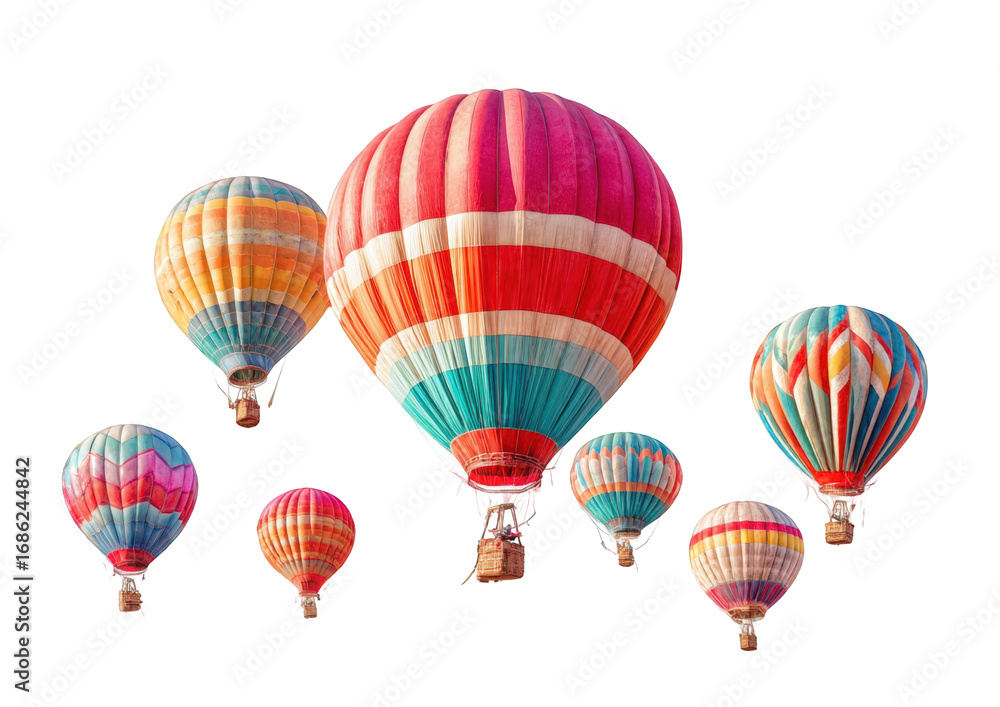 Fototapeta premium Colorful hot air balloons against a black background (2)