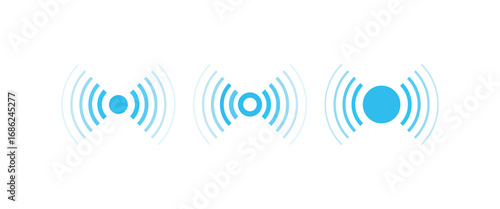 A set of vector radar and sonar signal icons. Perfect for wireless technology, communication, and UI/UX design projects