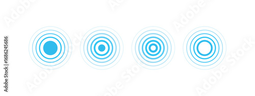 A vector set of circular radar, sonar, and signal icons. Great for wireless technology, UI UX design, and scanning interfaces