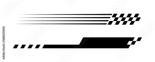 Racing Checkered Stripes with Checker Finish.